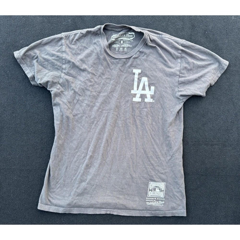 Mitchell & Ness LA Dodgers Stadium T-Shirt Gray Women's Medium MLB Cooperstown
